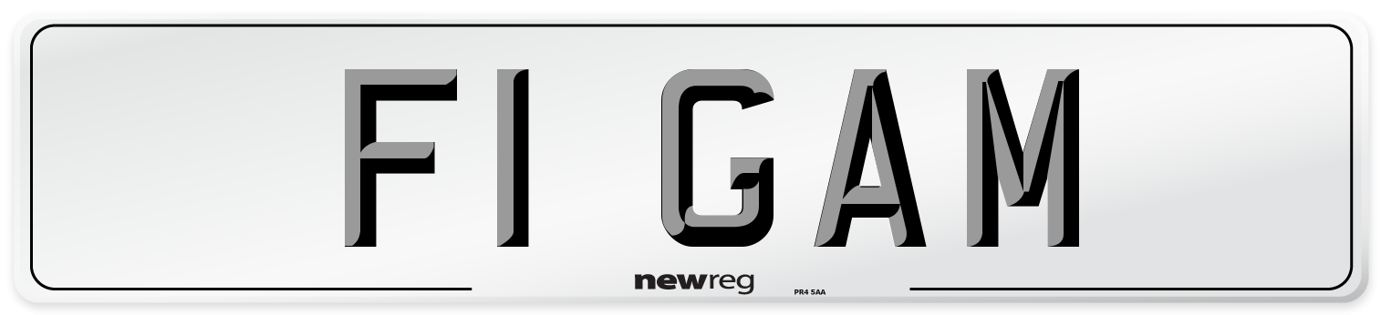 F1 GAM Number Plate from New Reg
